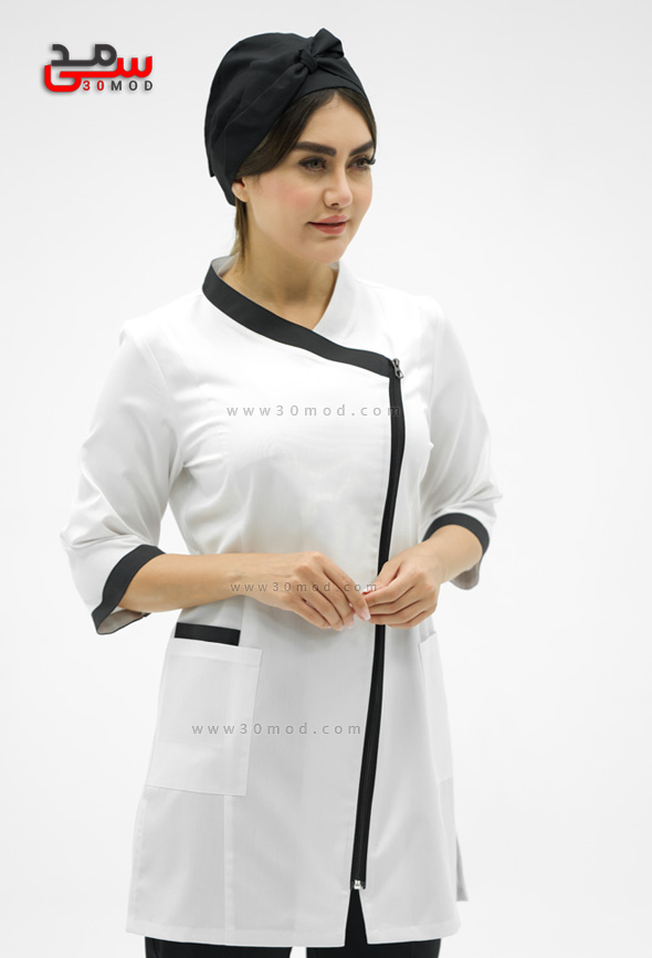روپوش پزشکی زیپی کد502 سفید