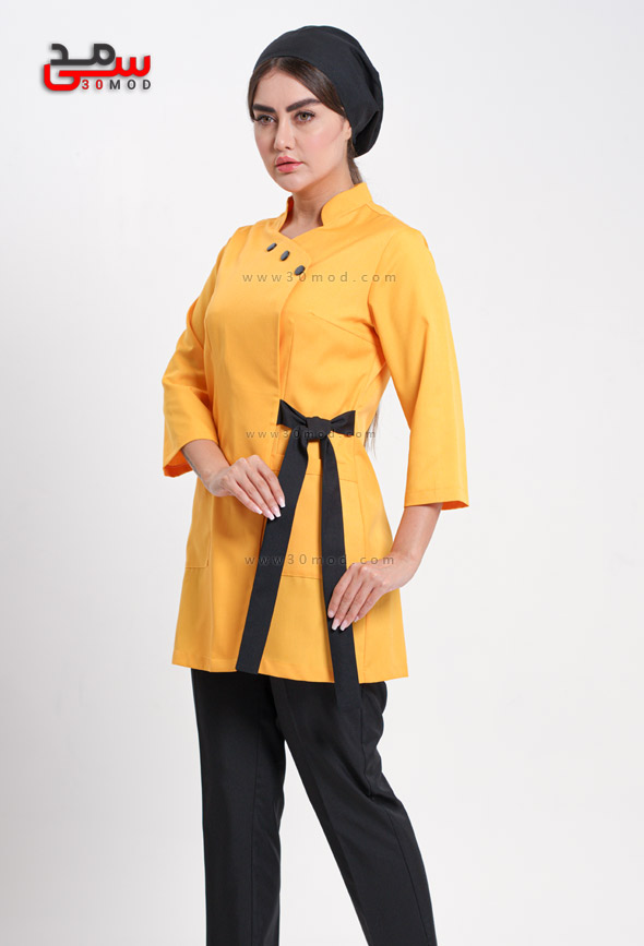 روپوش پزشکی شیک کد 501 خردلی